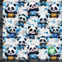 Jersey print med arbejdende panda