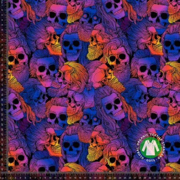 Jersey print med Neon skulls