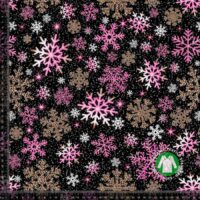 Jersey print med snefnug - Pink/Guld