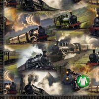 Jersey print med Damplokomotiv