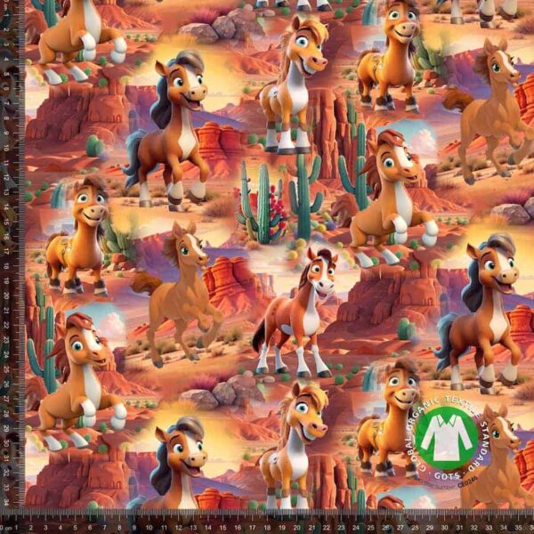 Jersey print med Western heste