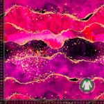 Jersey print med pink pensel glitter