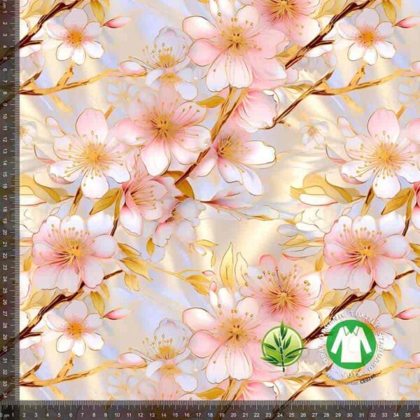 Digital print i bambus - Kirsebærblomster 4 (Lys)