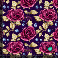 Jersey print med Roser & diamanter