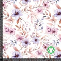 Jersey print med lyse blomster