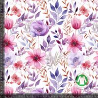 Jersey print med Lilla blomster