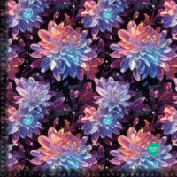 Jersey print med regnbue dahlia
