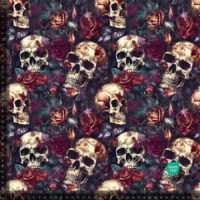 Jersey print med Skulls & store roser