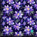 Jersey print med Blomster 7 (lilla)