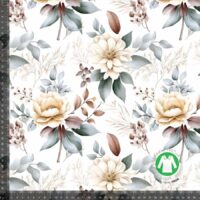 Jerseyprint med nedtonede elegante blomster