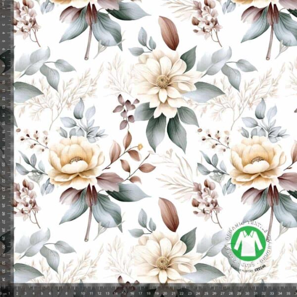 Jerseyprint med nedtonede elegante blomster