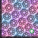 Jersey print med puffy blomster 1
