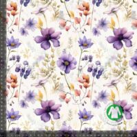 Jerseyprint med lilla kornblomster
