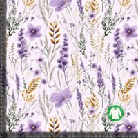 Jerseyprint med lilla blomster mark