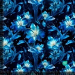 Jersey print med Skinnende blå blomster