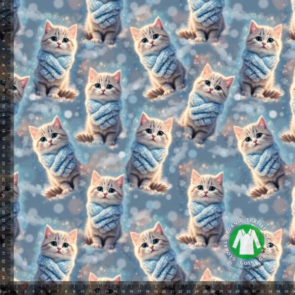 Jersey print med vinter katte 1