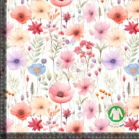 Jerseyprint med lyse pastel blomster