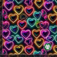 Jersey print med glowing hearts