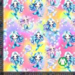 Jersey print med pastel havfruer