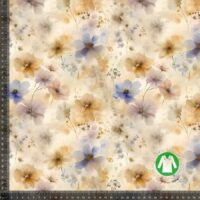 Jersey print med fadede akvarel blomster