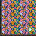 Jersey print med små farverige blomster