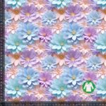 Jersey print med pastel blomster 3d