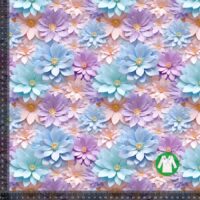 Jersey print med pastel blomster 3d