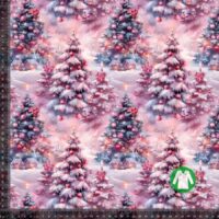 Jersey print med pink julelandskab