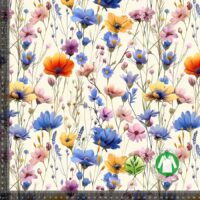 Bambus jersey print med flot blomster mark