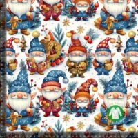 Jersey print med julenisser - hvid