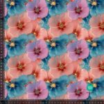 Jersey print med flotte guldfibre blomster