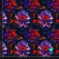 Jersey print med smukke lilla blomster