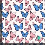 Jersey print med elegante og simple sommerfugle