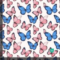 Jersey print med elegante og simple sommerfugle