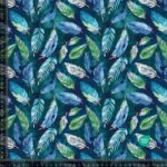 Jersey print med elegante fjer