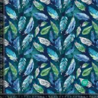Jersey print med elegante fjer