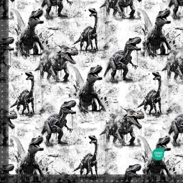 French Terry print med dinosaurer - prehistoric