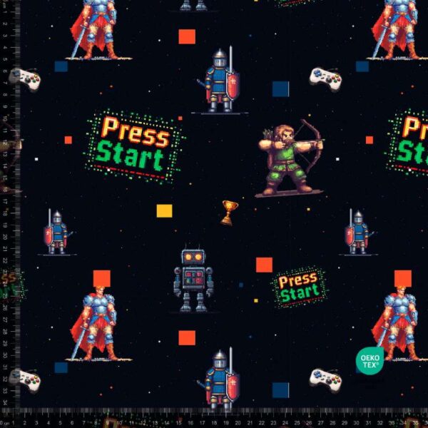 French Terry print med retro gaming