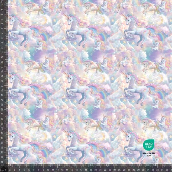French Terry print med unicorns in the sky