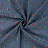Chambray Broderi Kirsebær Denim