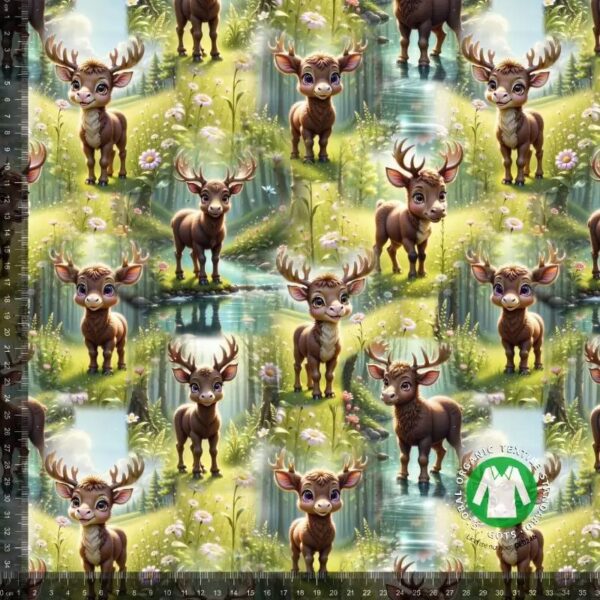 Jersey print med søde små elge