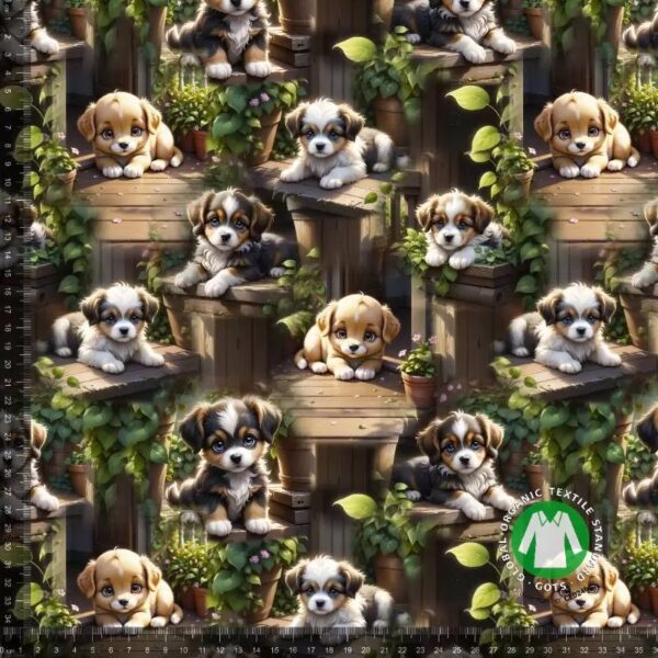 Jersey print med søde hunde