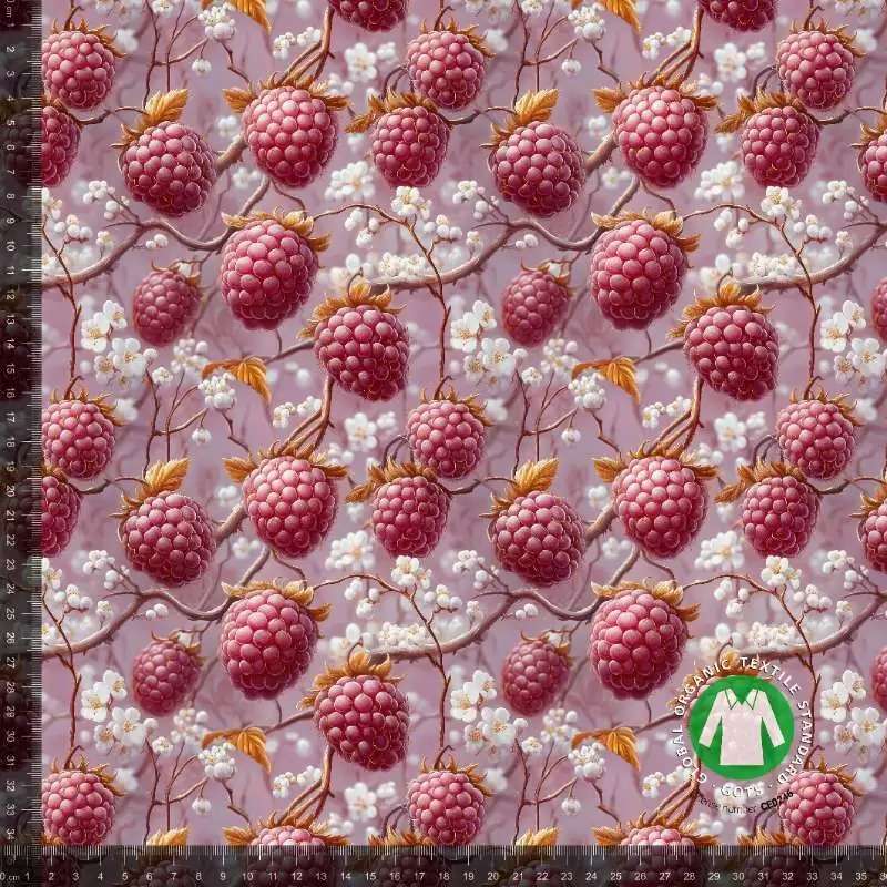 Jersey print med lækre hindbær