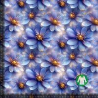 Jersey print med med lysende lilla blomster 3