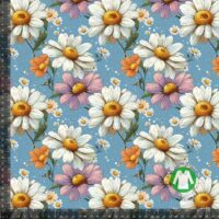 Jersey print med elegante margueritter