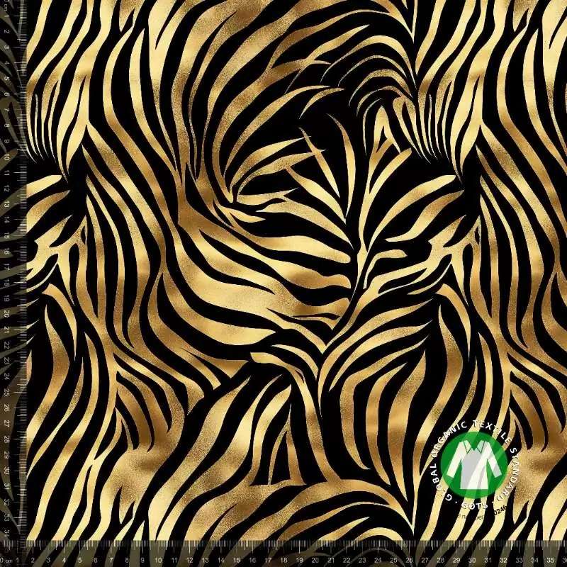 Jersey print med guld zebra