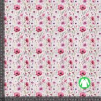 Rib jersey med elegante rosa blomster