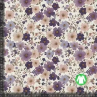 Rib jersey med dusede blomster