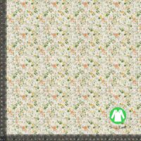 Rib jersey med små blomster - hvid