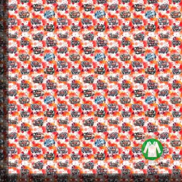 Jersey print med akvarel brandbiler